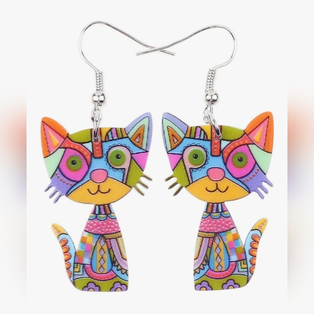 Colorful‎ Cat Earrings